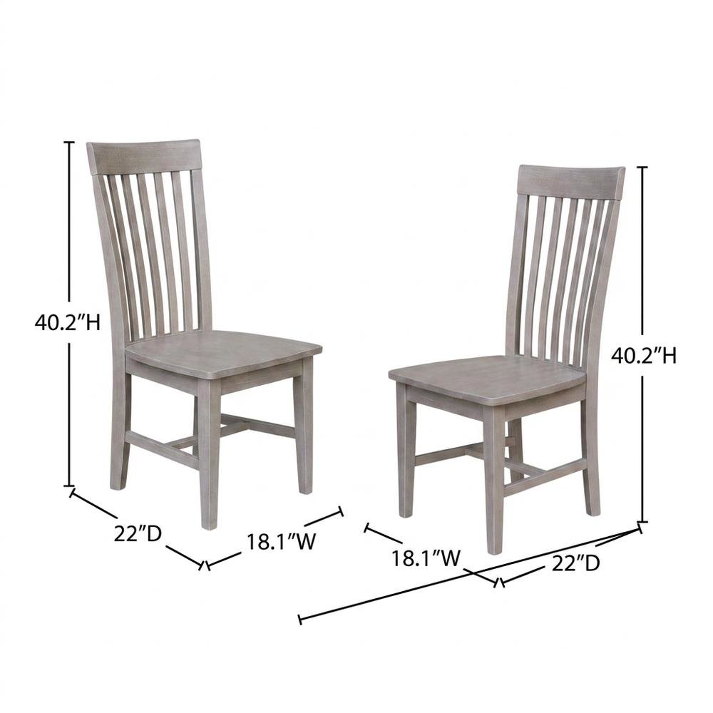 Hardwood Mission Dining Chairs with Washed Finish, Set of Two for Dining Room