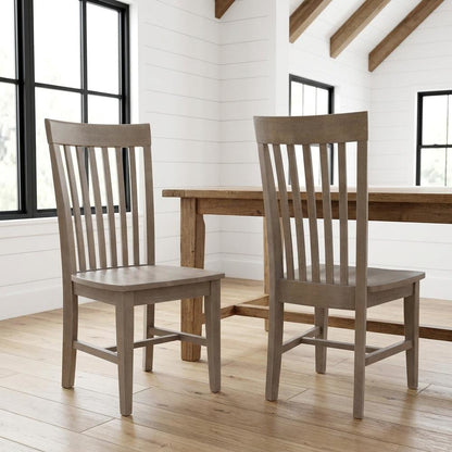 Hardwood Mission Dining Chairs with Washed Finish, Set of Two for Dining Room