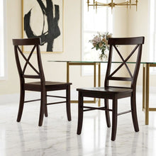 Solid Wood X-Back Dining Chair, Farmhouse Kitchen Chair for Dining Room