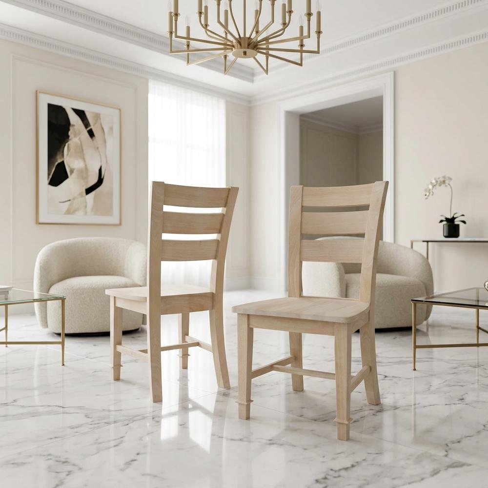 Tuscany Unfinished Hardwood Dining Chairs for Kitchen or Dining Room