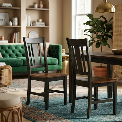 Solid Hardwood Splatback Dining Chair for Kitchen and Dining Room, Set of 2