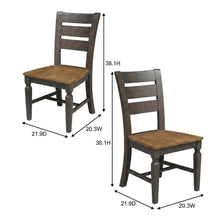 Solid Wood Ladderback Farmhouse Dining Chairs for Dining Room, Set of 2