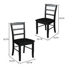Solid Wood Ladderback Dining Chairs for Kitchen and Dining Room, Set of 2
