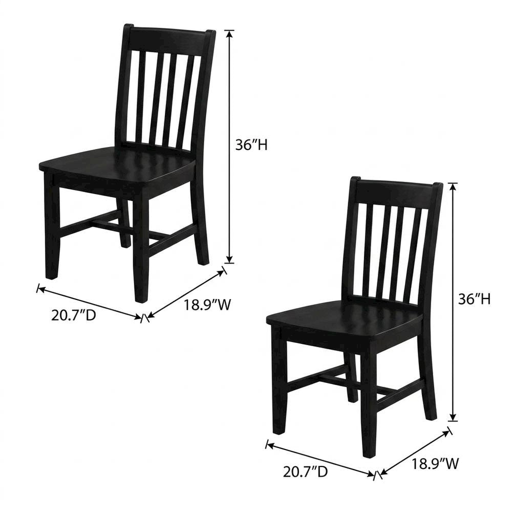 Solid Wood Armless Dining Chairs, Stackable Hardwood Kitchen Seating Set