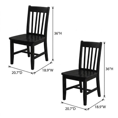 Solid Wood Armless Dining Chairs, Stackable Hardwood Kitchen Seating Set