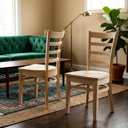Unfinished Hardwood Dining Chairs for Kitchen and Dining Room Use