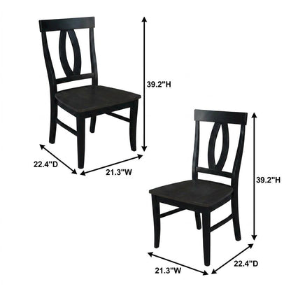 Solid Wood Dining Chairs with Washed Finish for Dining Room, Set of 2