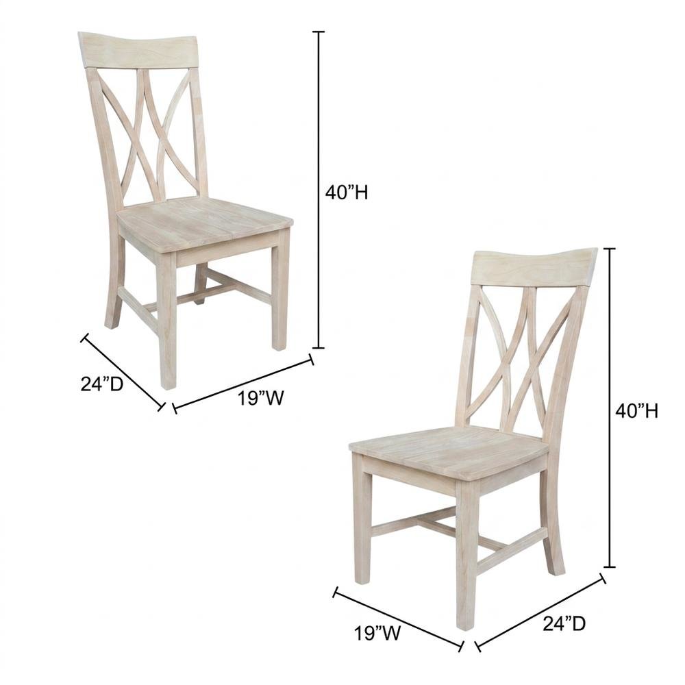 Parawood Traditional Wooden Dining Chairs for Kitchen Table, Unfinished