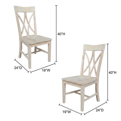 Parawood Traditional Wooden Dining Chairs for Kitchen Table, Unfinished