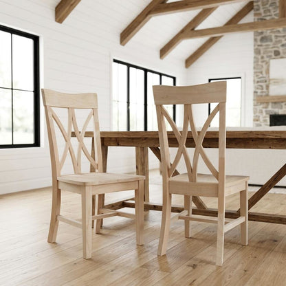 Parawood Traditional Wooden Dining Chairs for Kitchen Table, Unfinished