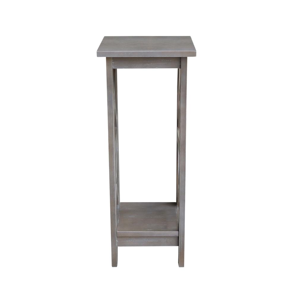 30" X-Sided Plant Stand , Washed Gray Taupe