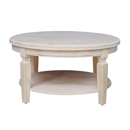 Vista Round Coffee Table, Unfinished, Ready to finish