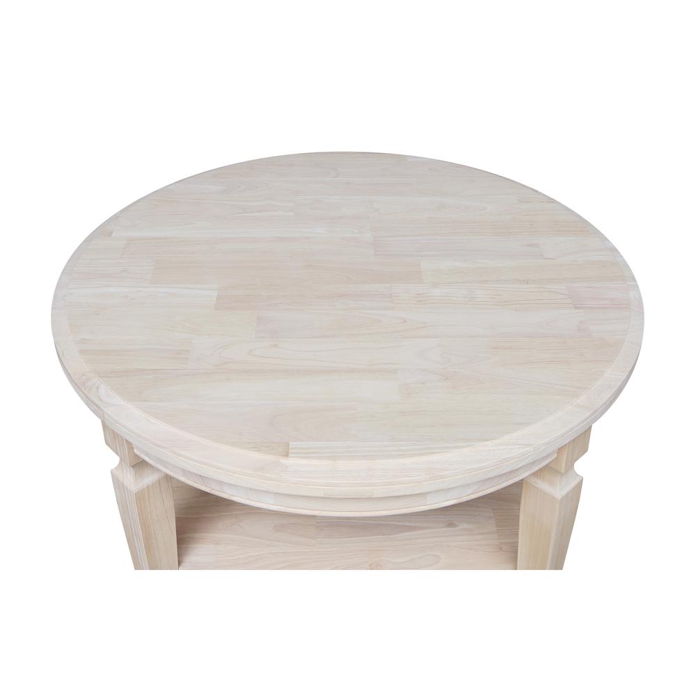 Vista Round Coffee Table, Unfinished, Ready to finish