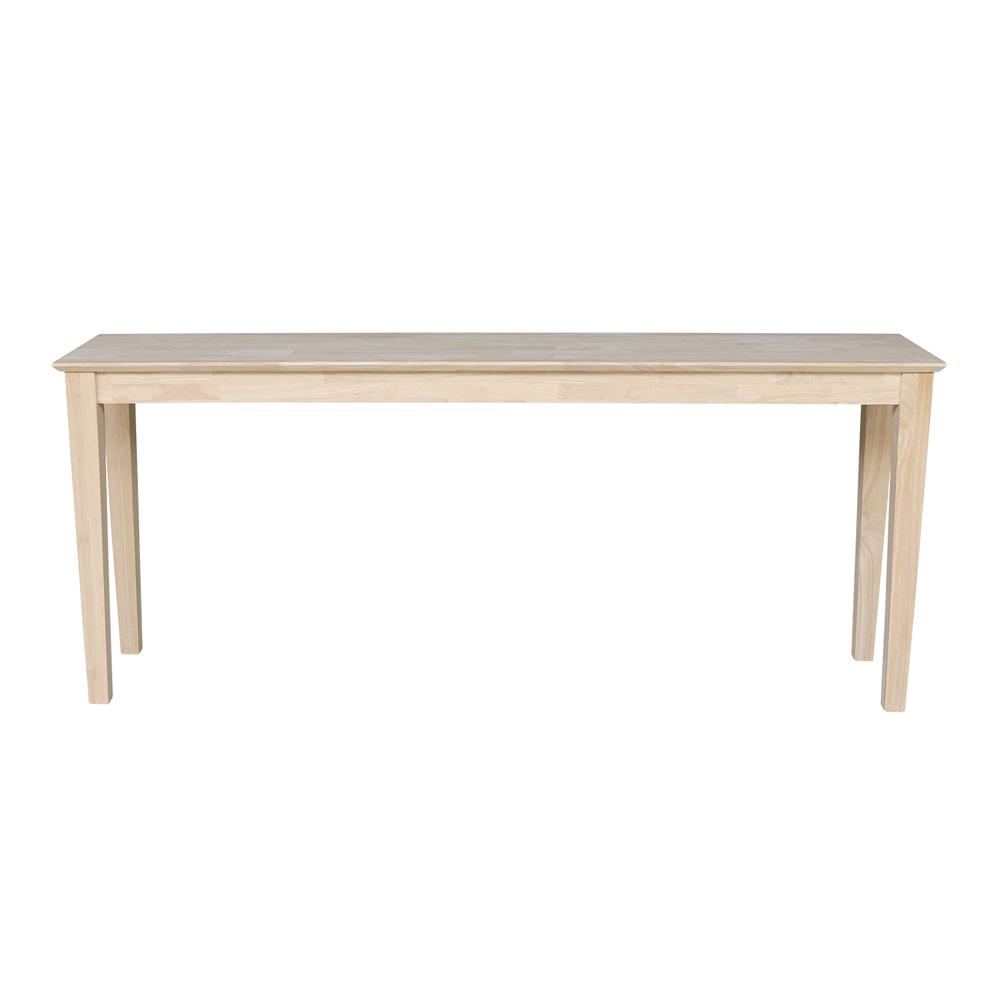 Shaker Console Table - Extended Length-72", Unfinished