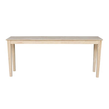 Shaker Console Table - Extended Length-72", Unfinished