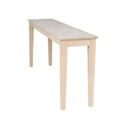 Shaker Console Table - Extended Length-72", Unfinished