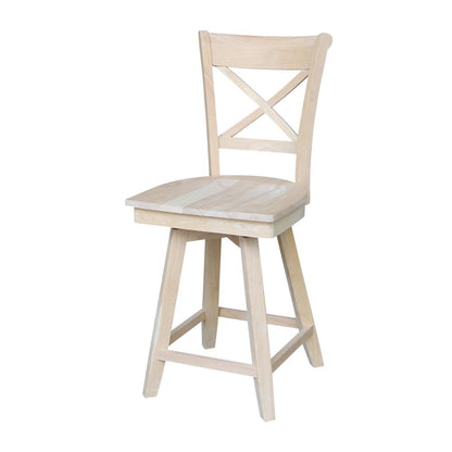 Charlotte Counter height Stool - 24" Seat Height - With Swivel And Auto Return, Unfinished