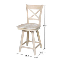 Charlotte Counter height Stool - 24" Seat Height - With Swivel And Auto Return, Unfinished