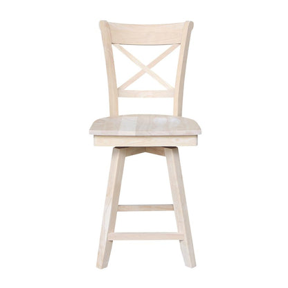 Charlotte Counter height Stool - 24" Seat Height - With Swivel And Auto Return, Unfinished