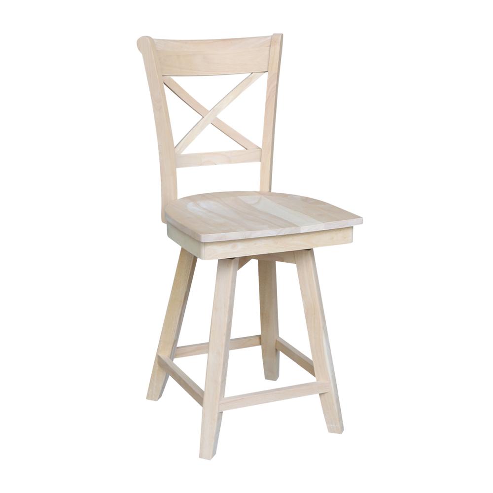 Charlotte Counter height Stool - 24" Seat Height - With Swivel And Auto Return, Unfinished