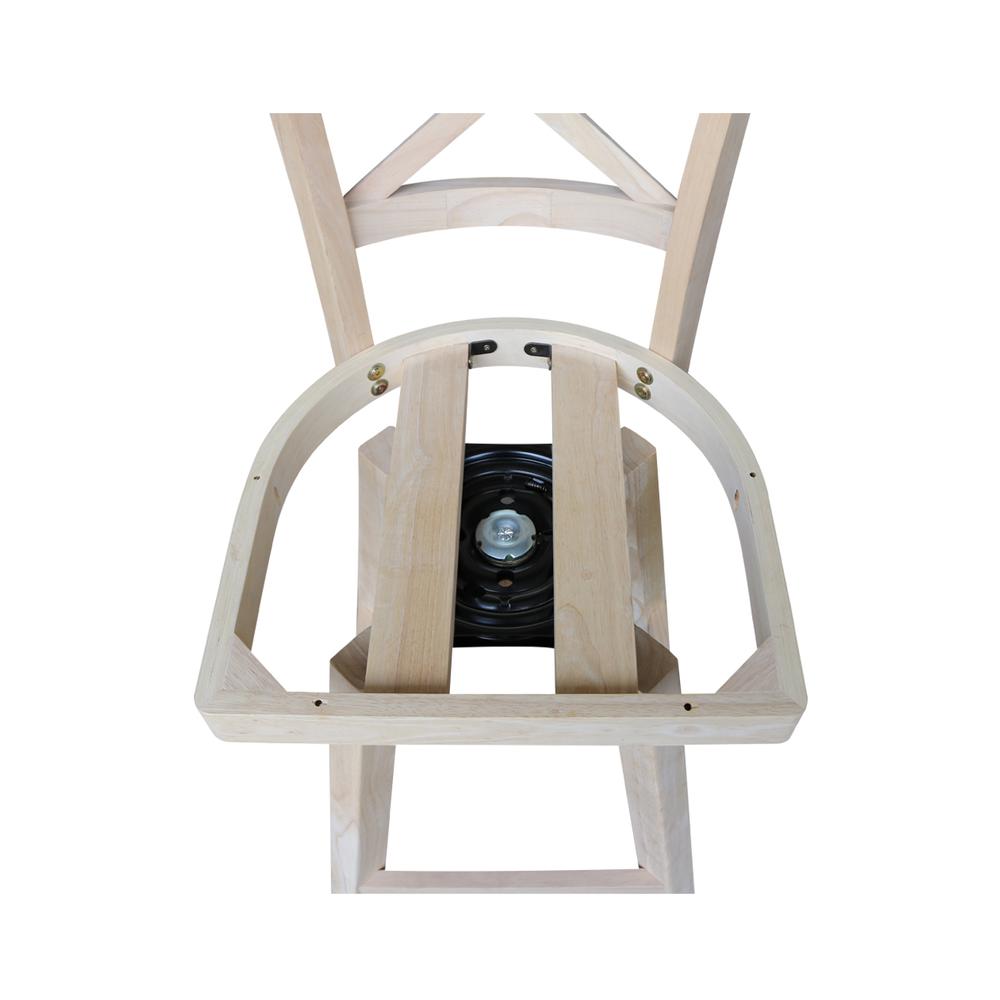 Charlotte Counter height Stool - 24" Seat Height - With Swivel And Auto Return, Unfinished