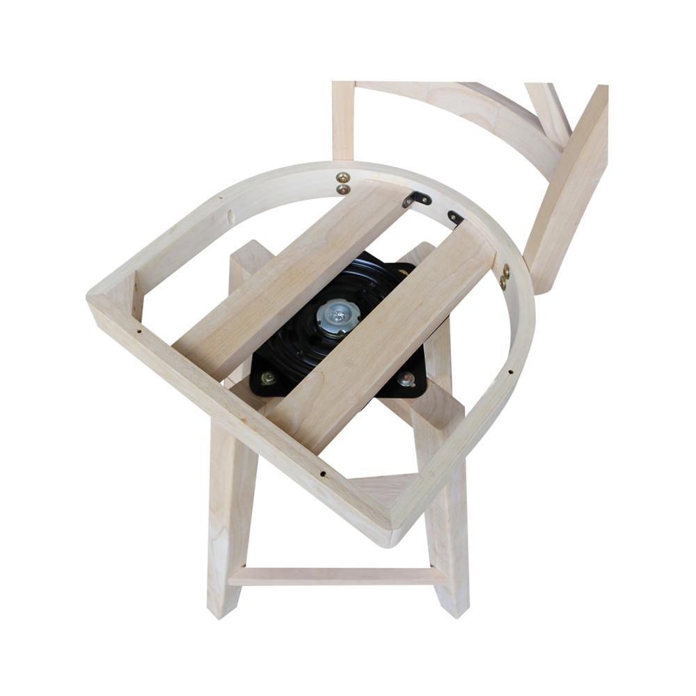 Charlotte Counter height Stool - 24" Seat Height - With Swivel And Auto Return, Unfinished
