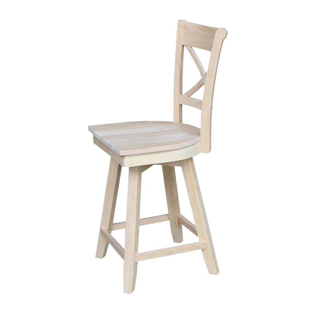 Charlotte Counter height Stool - 24" Seat Height - With Swivel And Auto Return, Unfinished