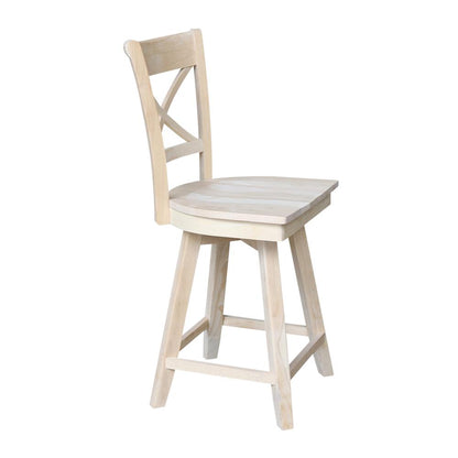 Charlotte Counter height Stool - 24" Seat Height - With Swivel And Auto Return, Unfinished
