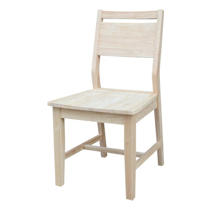 Set of Two Aspen Panel Chairs, Unfinished