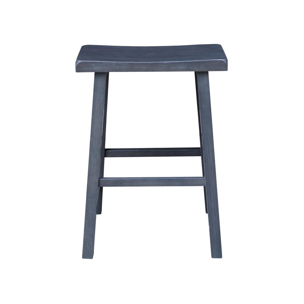 Saddle Seat Counter Height Stool in Heather Gray with 24 in. Seat Height