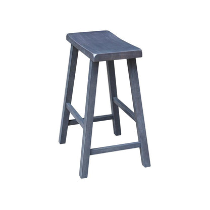 Saddle Seat Counter Height Stool in Heather Gray with 24 in. Seat Height