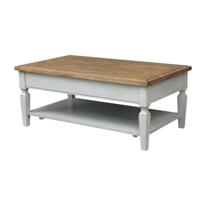 Coffee Table Hickory/Stone Hardwood Construction with Easy-Care Surface