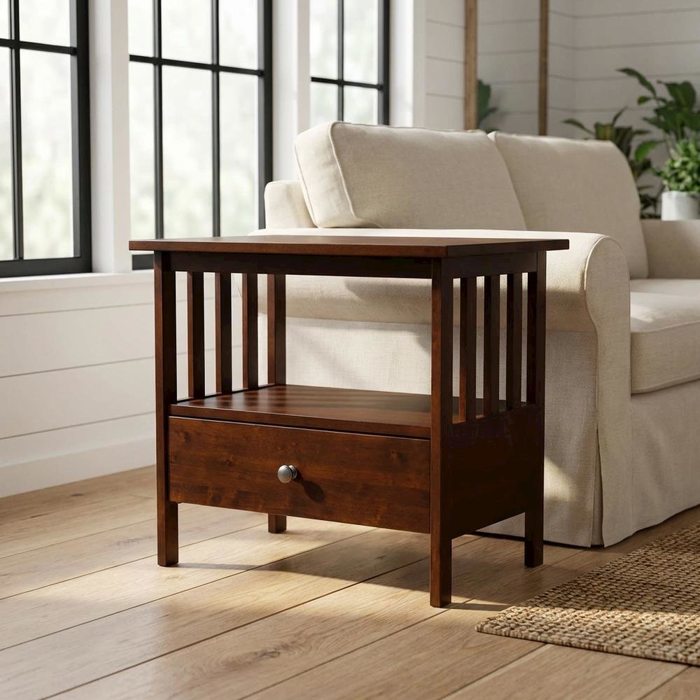 Espresso TV Stand with Hardwood Construction and Modern Design