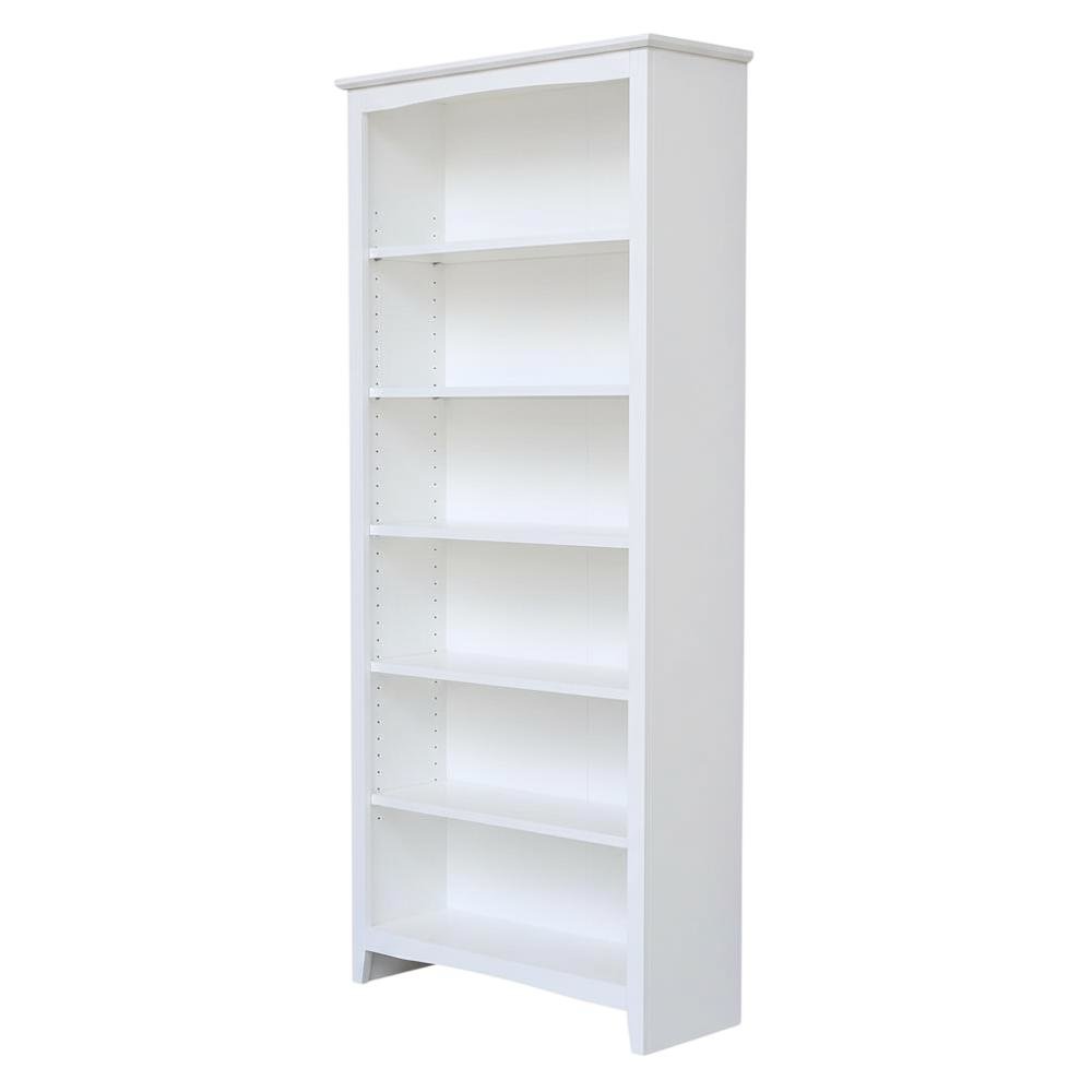 Modern black wood bookcase with adjustable shelves and sleek design