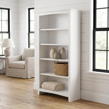 White Shaker Bookcase with Classic Design and Spacious Shelving