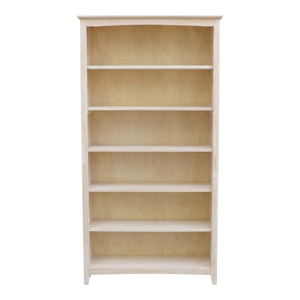 Wooden Bookcase with Open Shelving and Rustic Finish for Home Office Storage