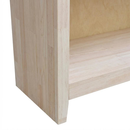 Wooden Bookcase with Open Shelving and Rustic Finish for Home Office Storage