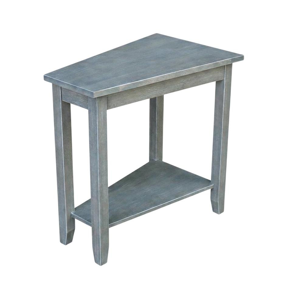 Heather Grey Accent Table with Antique Wash Finish for Living Room or Bedroom