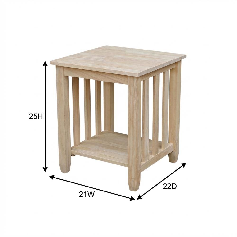 Unfinished Tall End Table with Stylish Contemporary Design