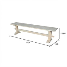 Unfinished Trestle Bench with Sturdy Construction and Wipe Clean Finish