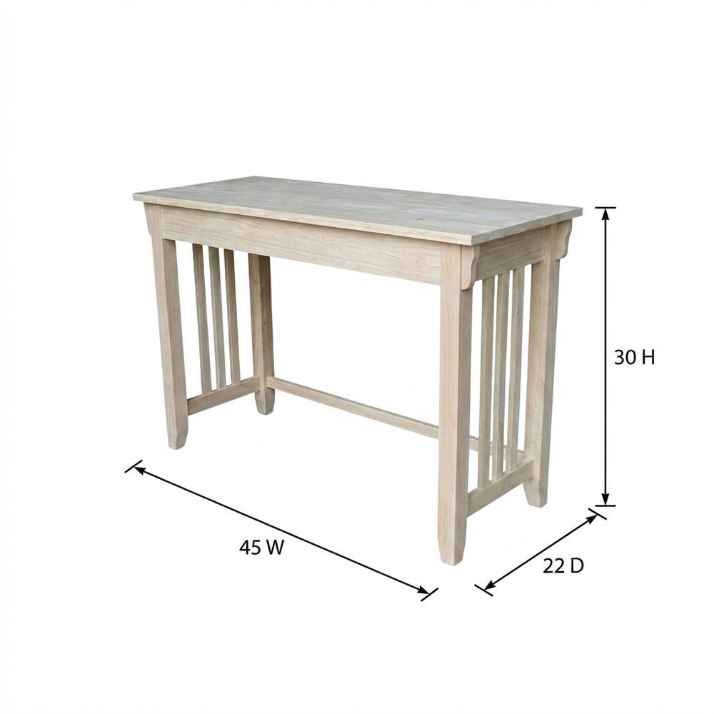 Unfinished Mission Desk with Drawer for Office Workspace, Durable Construction