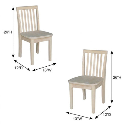 Solid Wood Dining Chairs, Mission-Style Juvenile Unfinished Hardwood Set