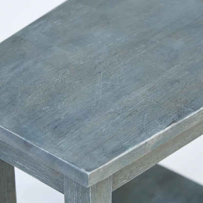 Heather Grey Accent Table with Antique Wash Finish for Living Room or Bedroom