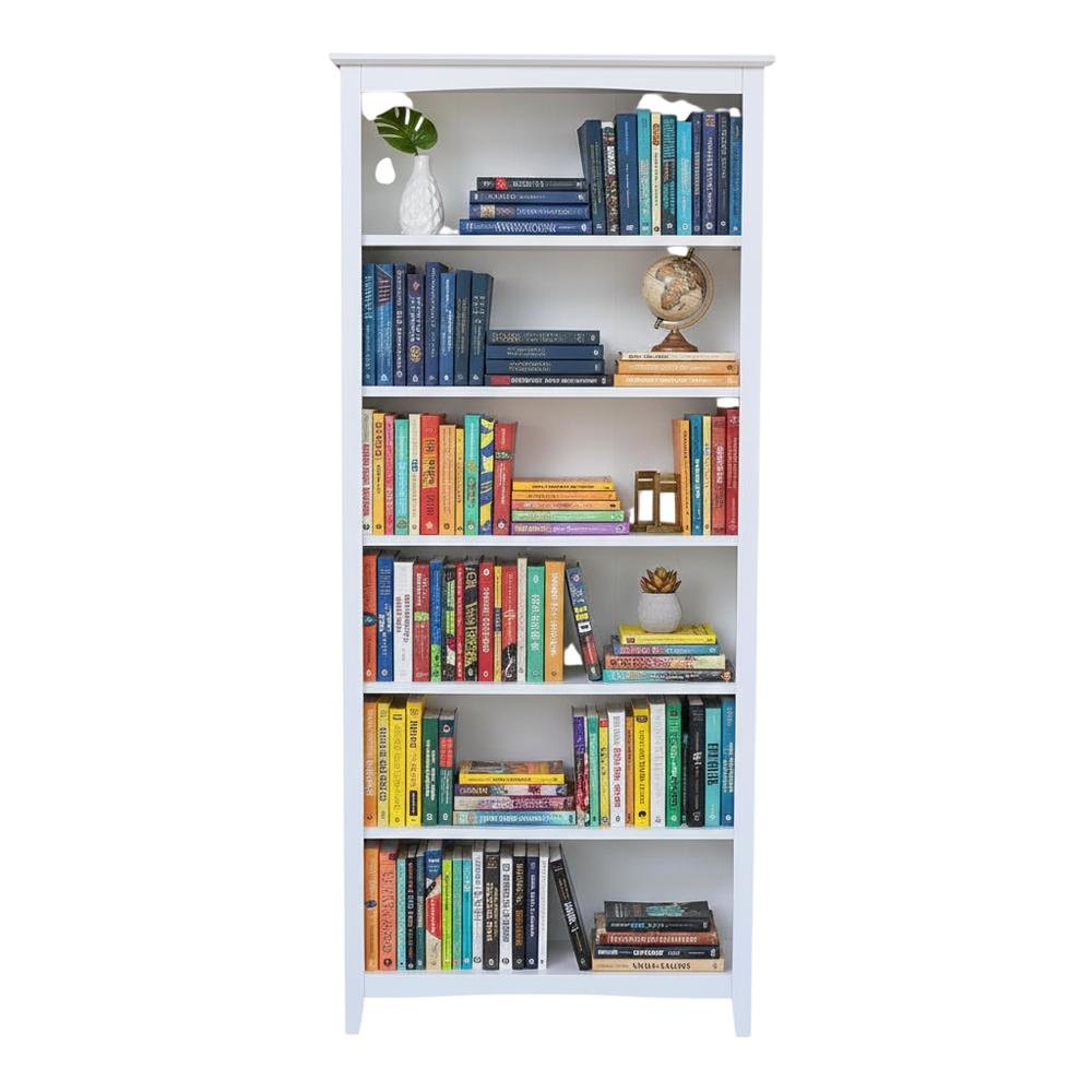 Modern black wood bookcase with adjustable shelves and sleek design
