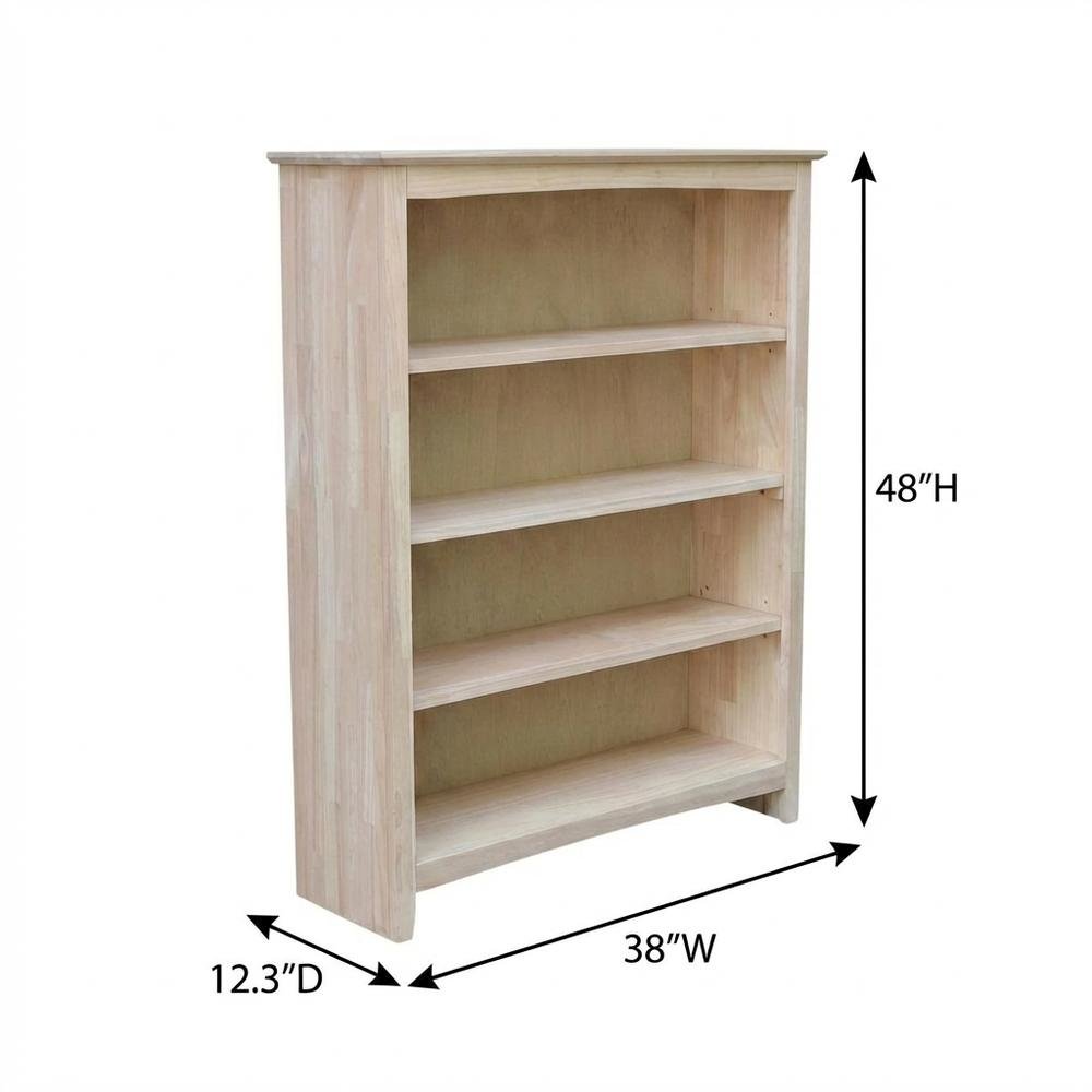 Laminated Wood Bookcase with Spacious Shelves for Home Office Storage
