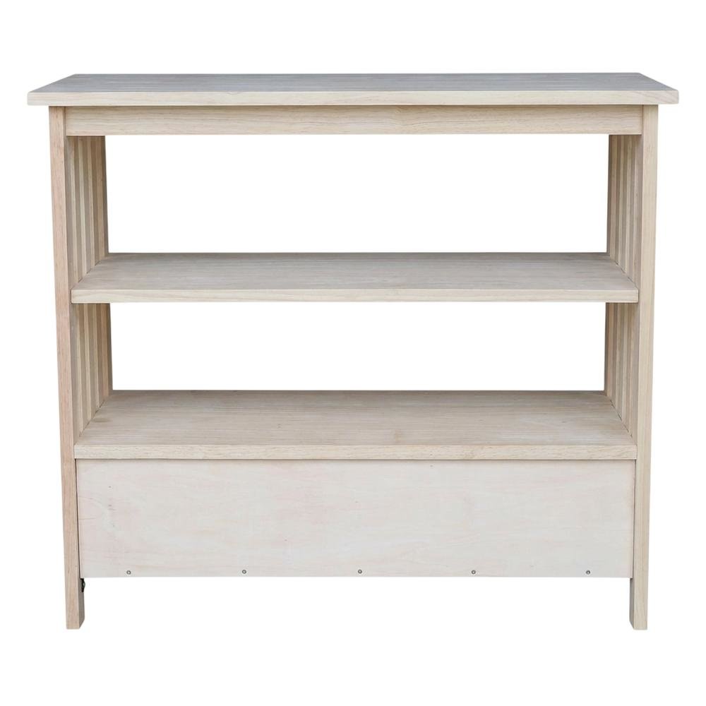 Unfinished Mission TV Stand in Natural Finish for Modern Living Room