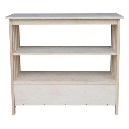 Unfinished Mission TV Stand in Natural Finish for Modern Living Room