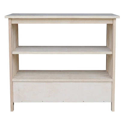 Unfinished Mission TV Stand in Natural Finish for Modern Living Room