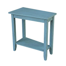 Ocean Blue Accent Table with Antique Rubbed Finish for Stylish Living Spaces