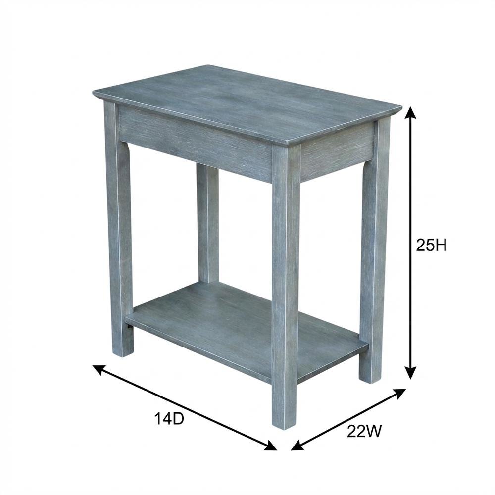 Heather Grey Narrow End Table with Antique Wash Finish